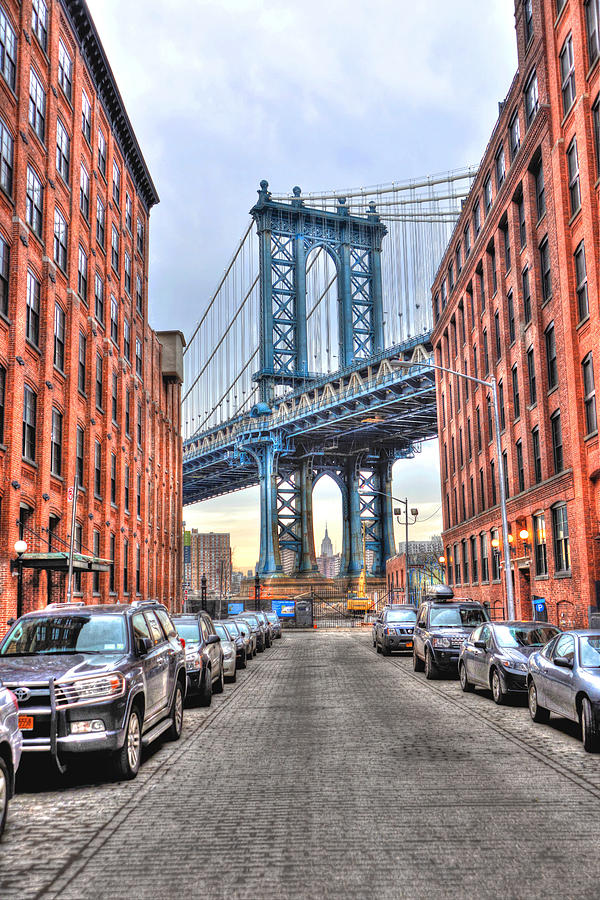 Manhattan Bridge Portrait From Dumbo Photograph