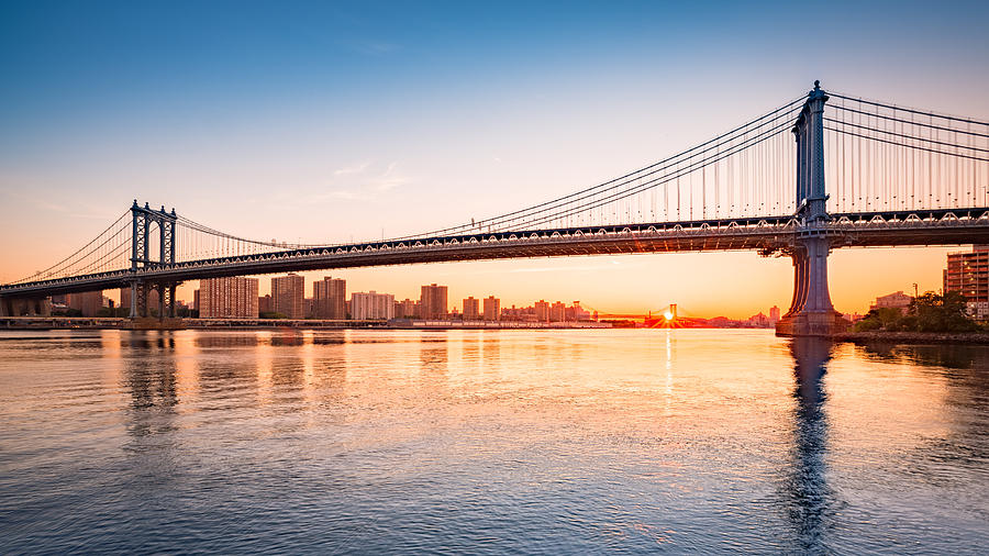 Architecture Photograph - Manhattan Bridge sunrise by Mihai Andritoiu
