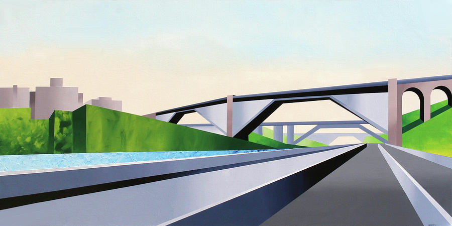 Manhattan Bridges Painting by Mark Webster
