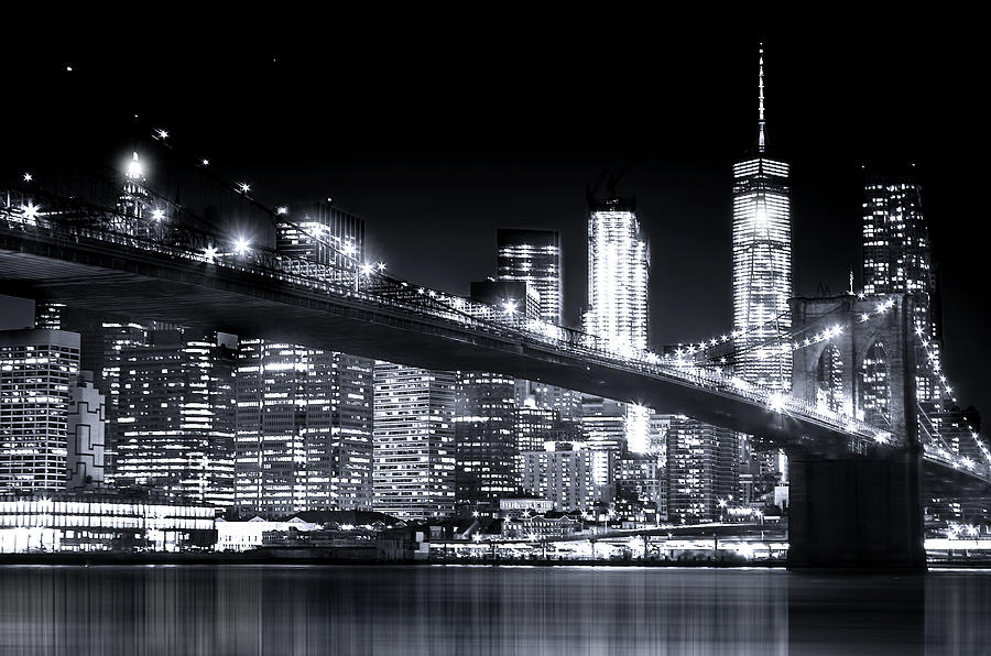 Manhattan by Night Photograph by Mark Andrew Thomas