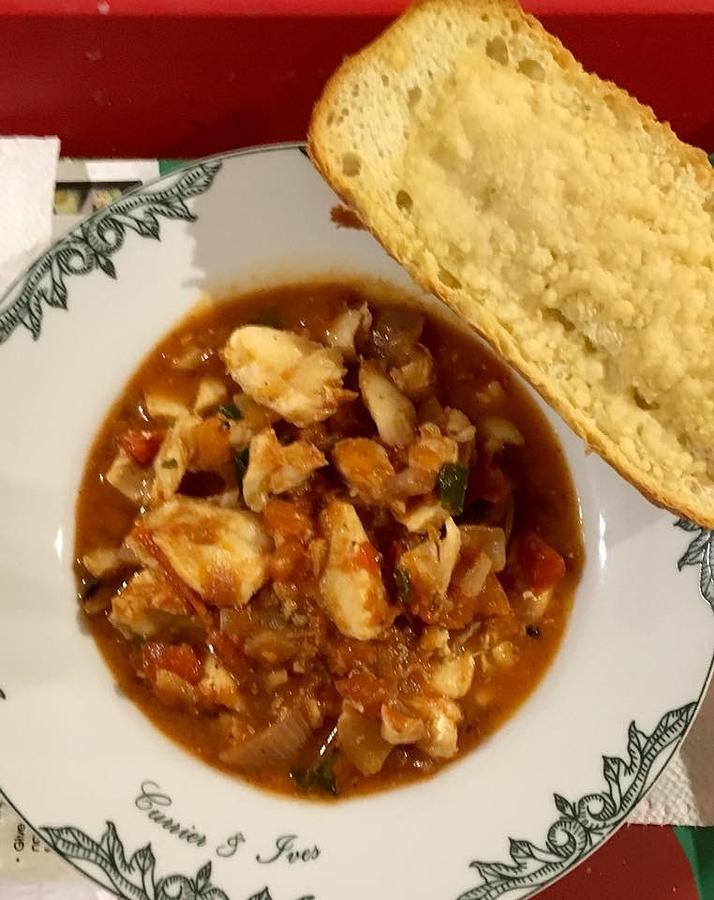 Manhattan Cod and Tomato Stew with Garlic Bread Photograph by Chris W Photography AKA Christian Wilson