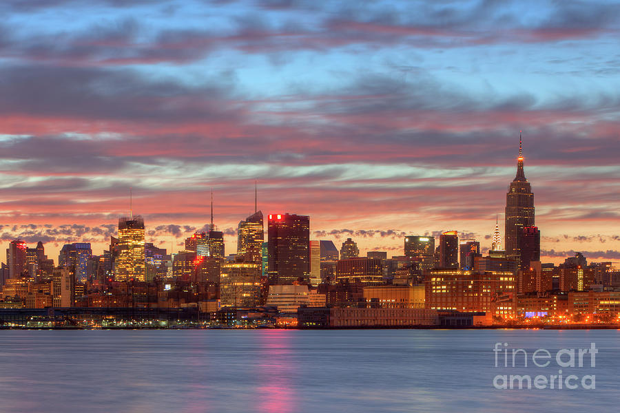Manhattan Dawn Skyline I Photograph by Clarence Holmes