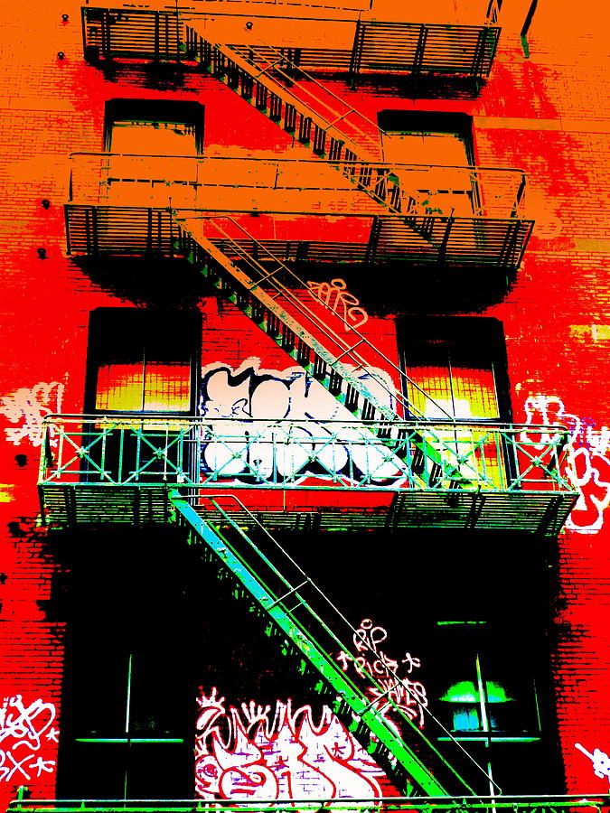 Architecture Photograph - Manhattan Fire Escape by Funkpix Photo Hunter