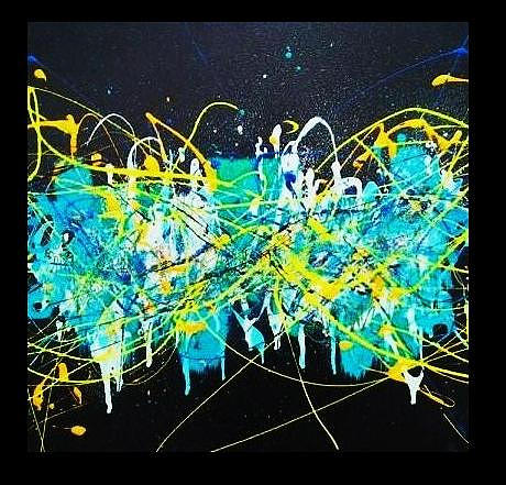 Abstract Painting - Manhattan Fluo by Nathalie  Dujmovic