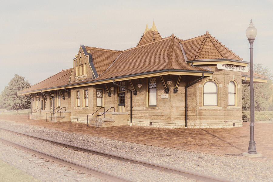 Manhattan Kansas Train Depot Aged Photograph by James Barber