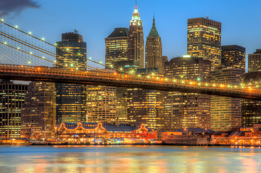 Manhattan Night Skyline II Photograph by Clarence Holmes