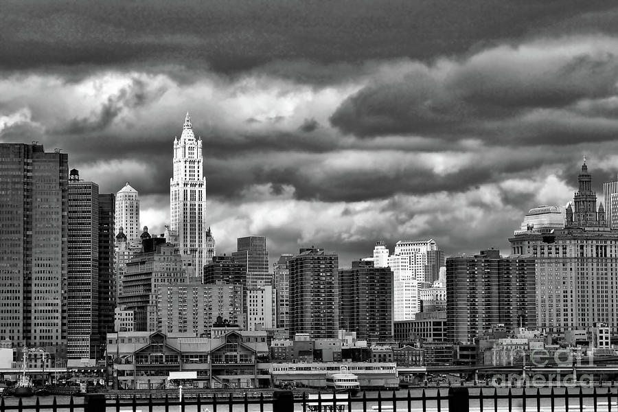 Architecture Photograph - Manhattan NYC Storm Clouds CityView by Chuck Kuhn