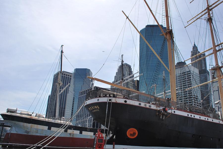 City Photograph - Manhattan Pier - Ships and Skyline by Matt Quest