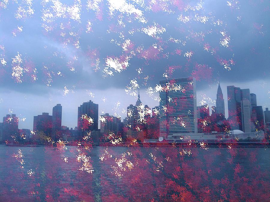 City Digital Art - Manhattan pink snow by Carole Guillen