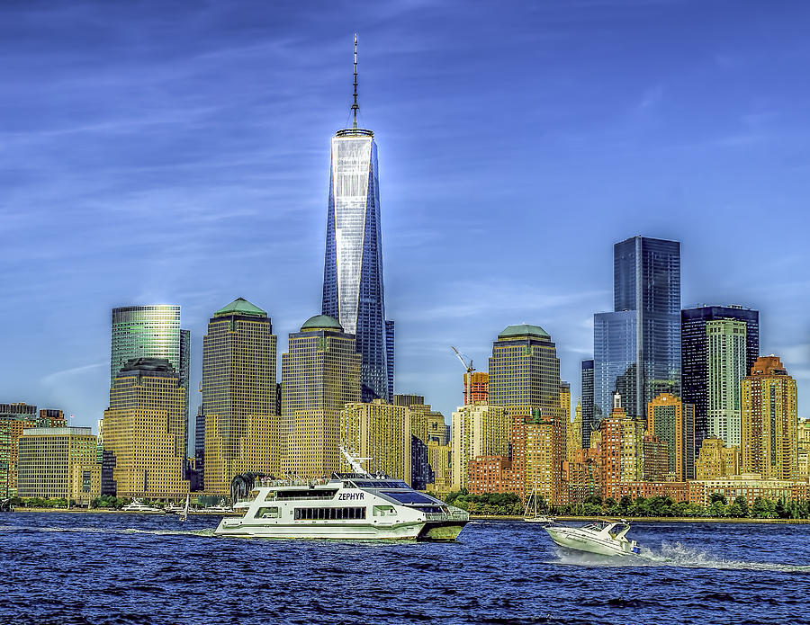 Manhattan Skyline and Ferry Photograph by Nick Zelinsky Jr