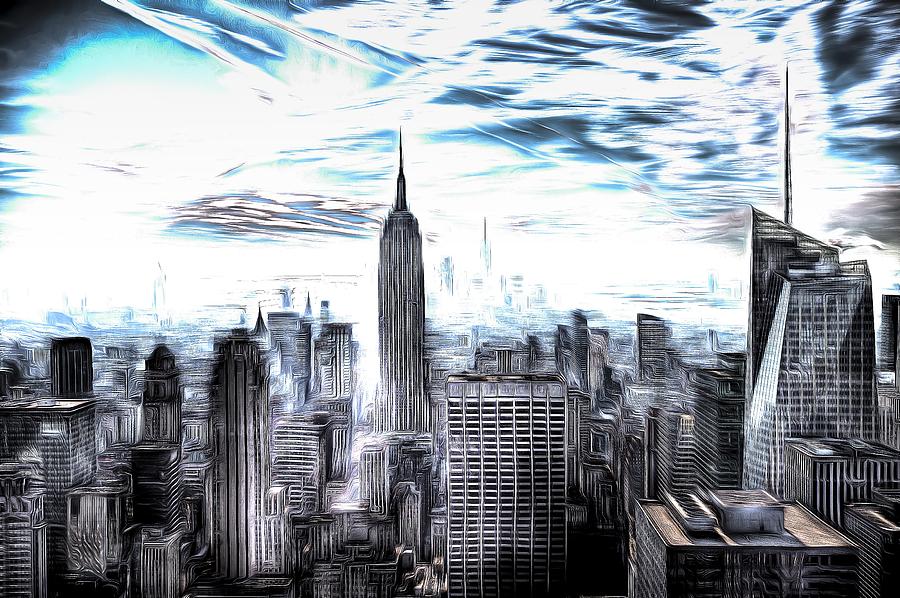Manhattan Skyline Art Photograph by David Pyatt
