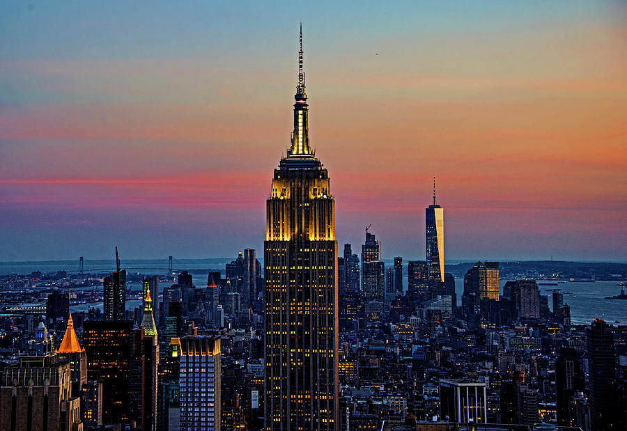 Manhattan Skyline at Dusk Photograph by Allan Einhorn - Fine Art America