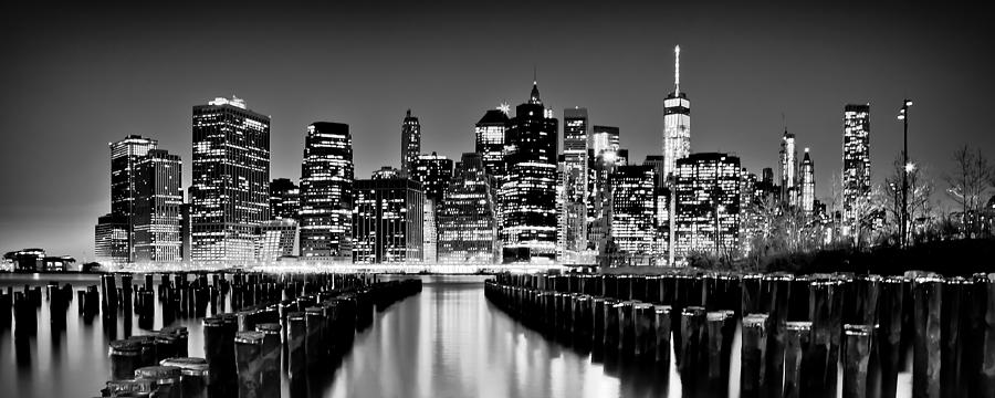 New York City Photograph - Manhattan Skyline BW by Az Jackson