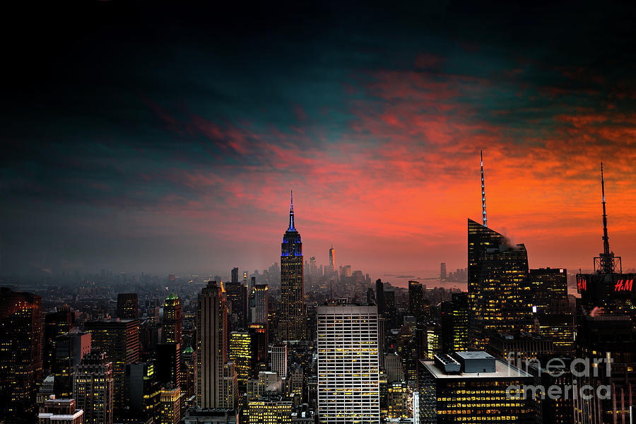 Manhattan Sunset Photograph by M G Whittingham