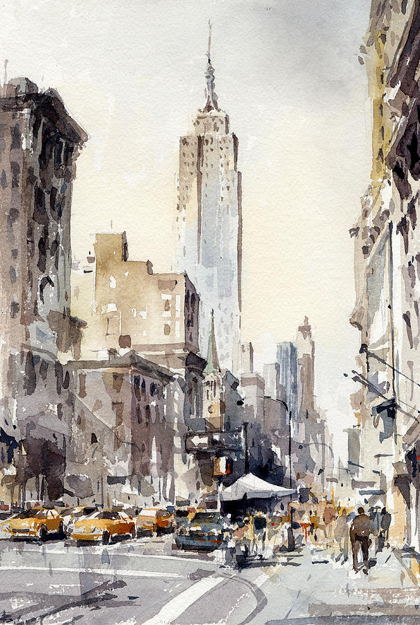 Manhattan Painting by Tony Belobrajdic