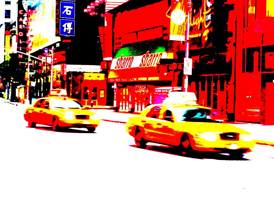Manhattans Times Square Cabs Photograph by Funkpix Photo Hunter