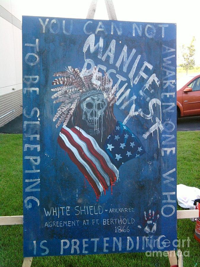 Skull Painting - Manifest Destiny - white shield by G Oktober