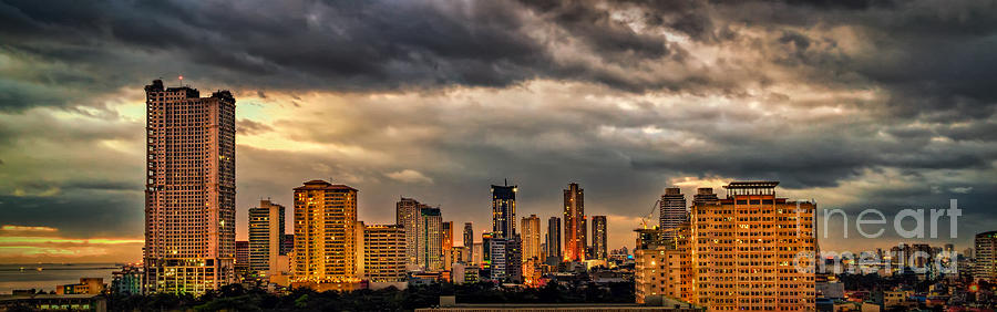 Sunset Photograph - Manila Cityscape by Adrian Evans