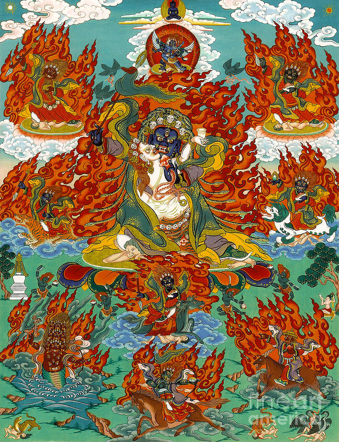 Buddha Painting - Maning Mahakala with Retinue by Sergey Noskov