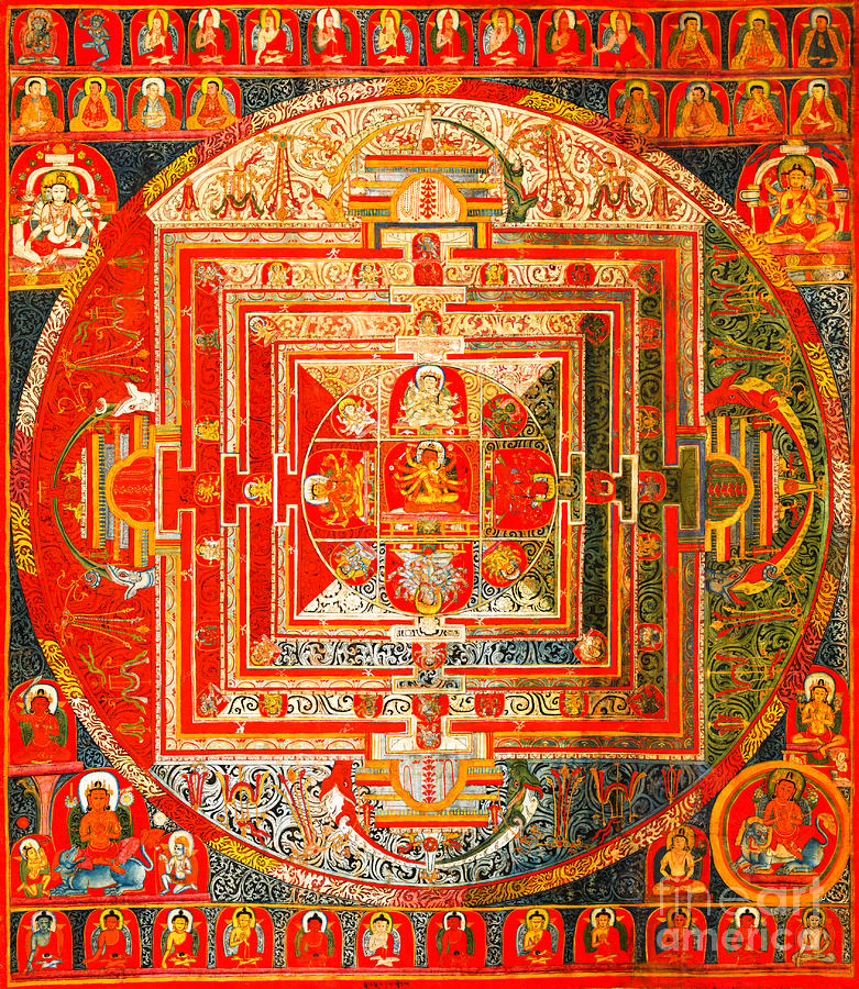 Manjuvara Thangka Mandala Painting by Peter Ogden