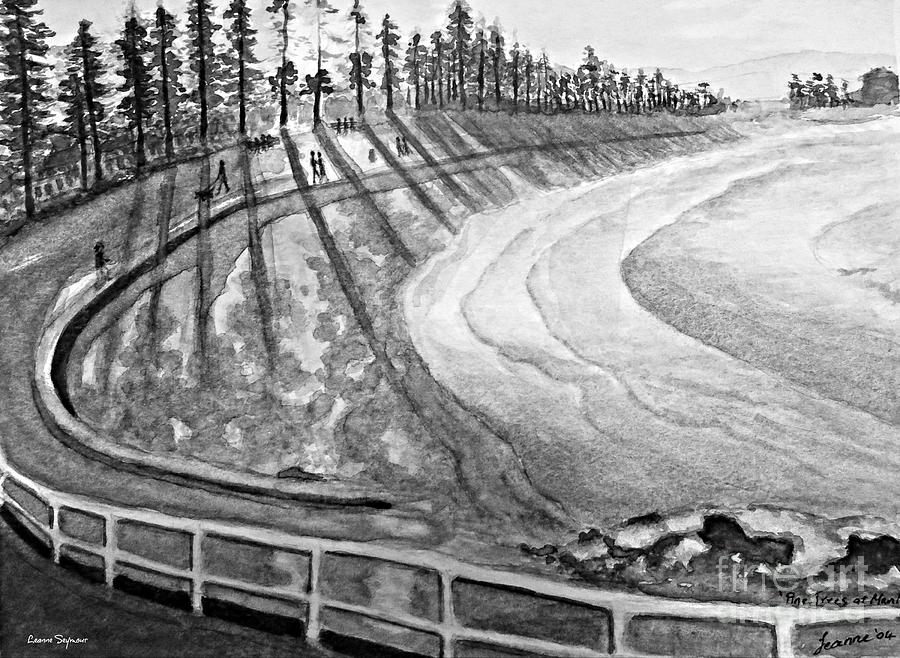 Manly Beach In Black And White Painting by Leanne Seymour
