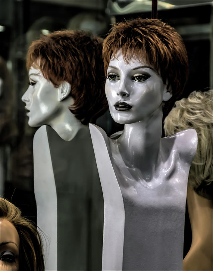 Mannequin Head Wig Store Photograph by Robert Ullmann
