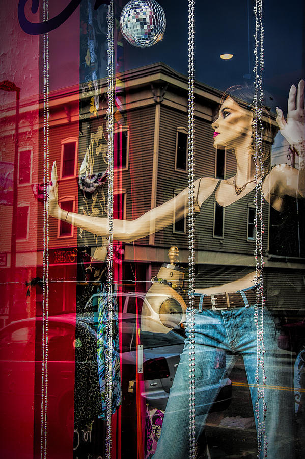 Mannequin in storefront window display with no escape Photograph by Randall Nyhof