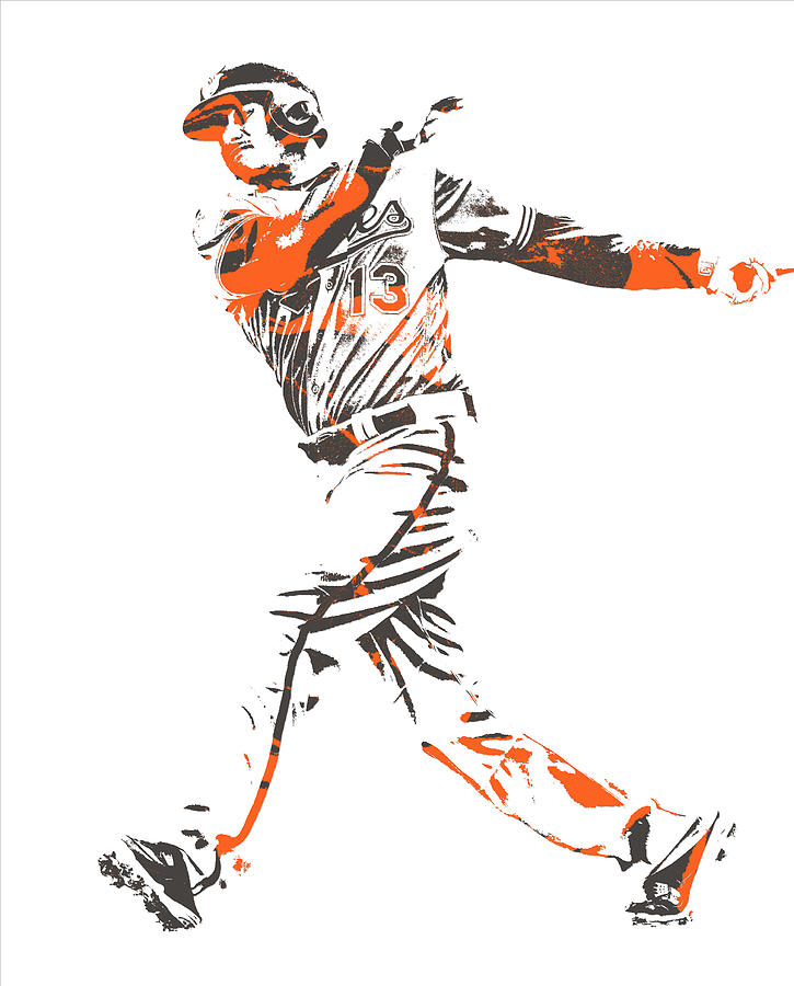 Manny Machado BALTIMORE ORIOLES PIXEL ART 12 Mixed Media by Joe Hamilton