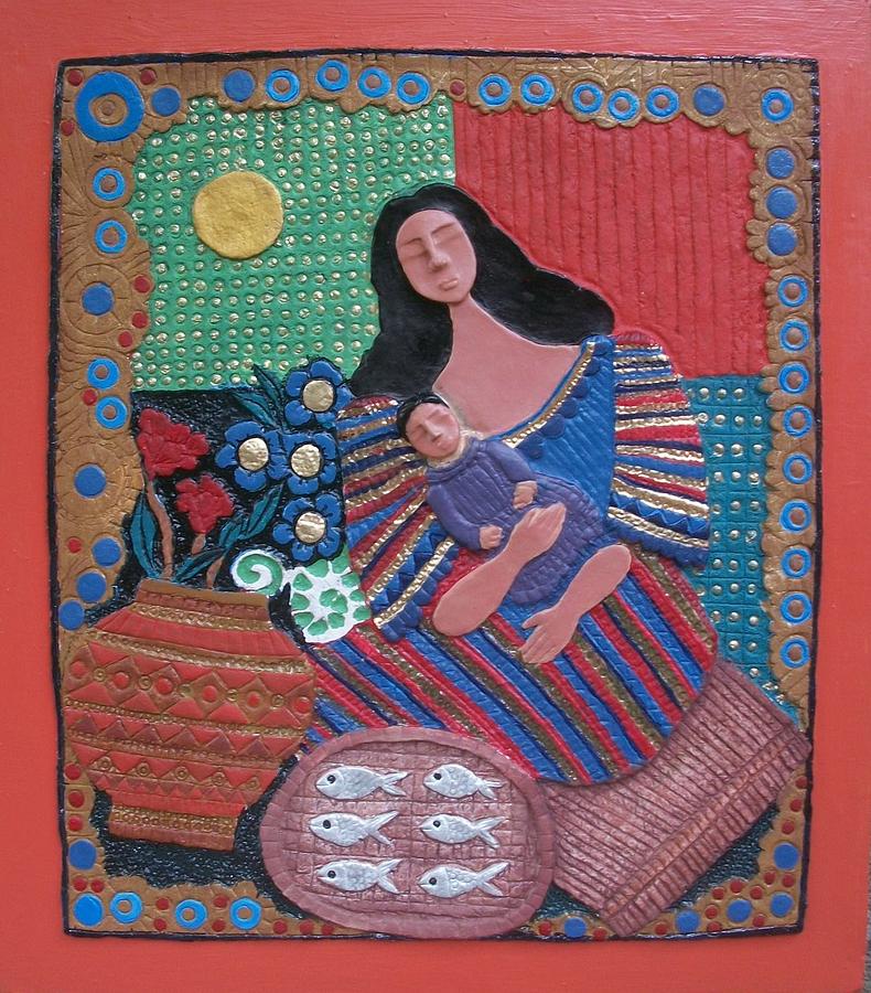 Flower Mixed Media - Manobo Mother and Child Vendor by Otil Rotcod