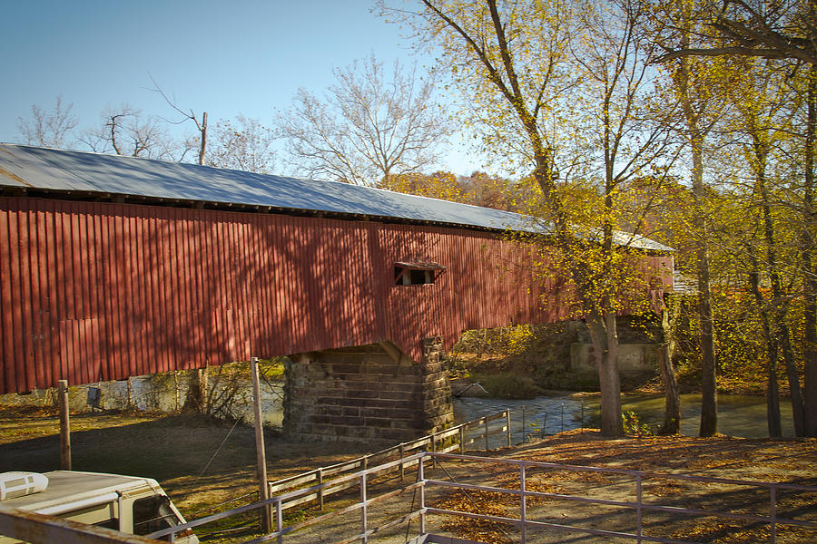 Mansfield covered bridge Photograph by Jack R Perry