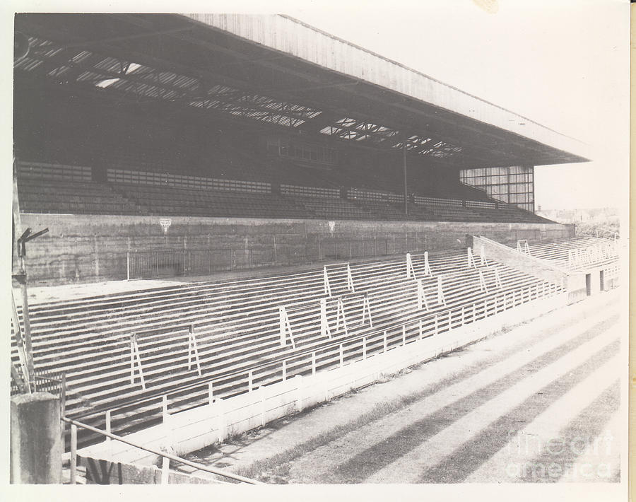Mansfield Town - Field Mill - West Stand 2 - BW - 1969 Photograph by Legendary Football Grounds