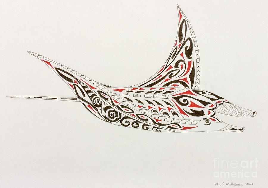 tribal manta ray tattoo