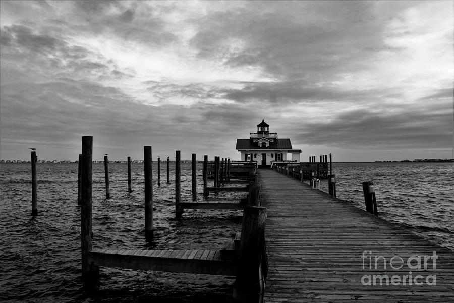 Manteo Light In Black And White Photograph