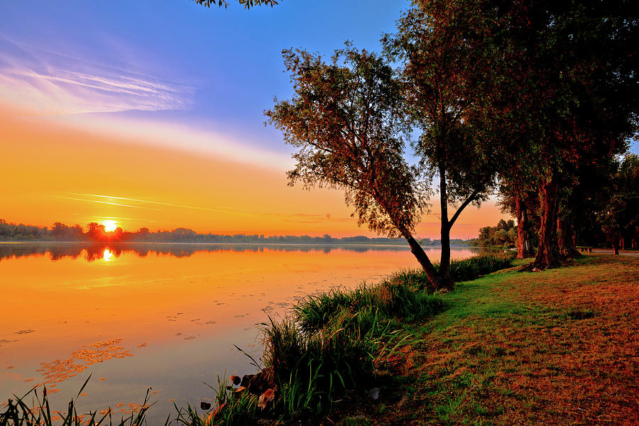 Mantova lake Inferiore early morning sunrise view Photograph by Brch Photography