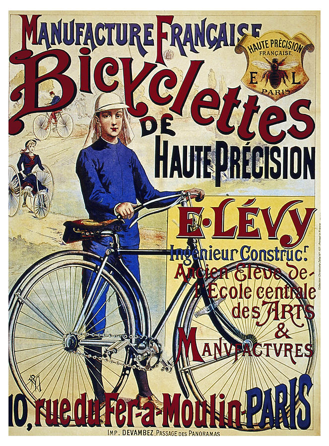 Manufacture Francaise Bicyclettes - Vintage French Advertising Poster Mixed Media by Studio Grafiikka