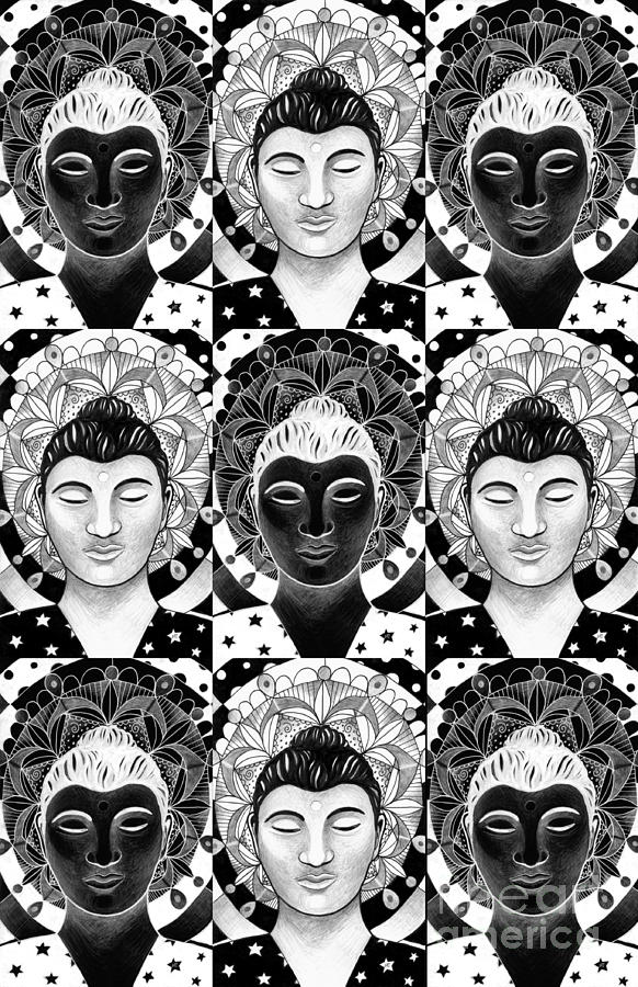 Many Buddhas 2 Digital Art by Helena Tiainen