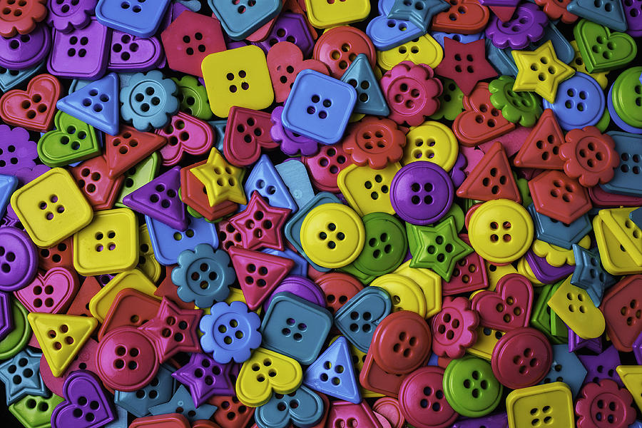 Many colorful Buttons Photograph by Garry Gay - Fine Art America