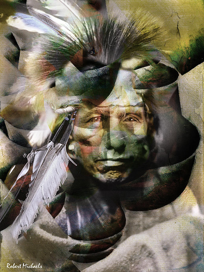Native American Photograph - Many Feathers by Robert Michaels