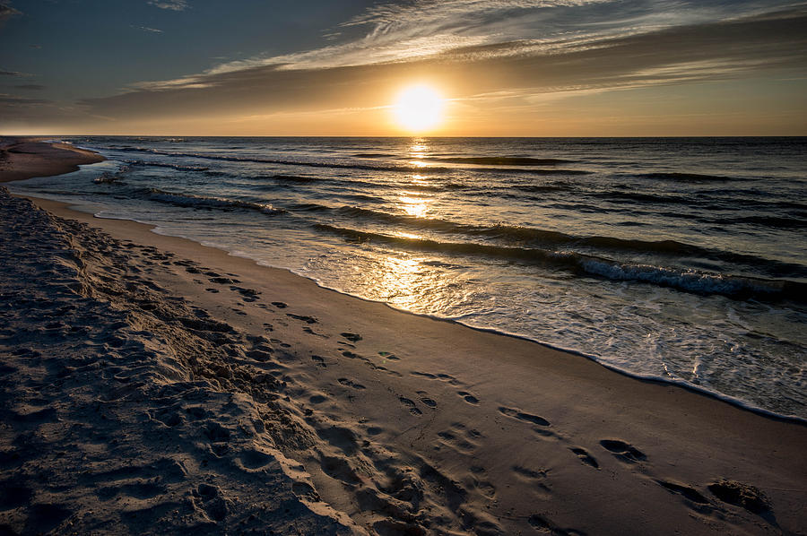Many Footprints on the Beach Photograph by Michael Thomas