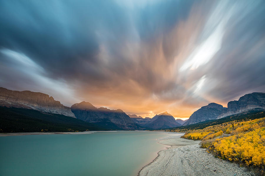 Many Glacier Apocalyptic Sunset Photograph by Pierre Leclerc Photography