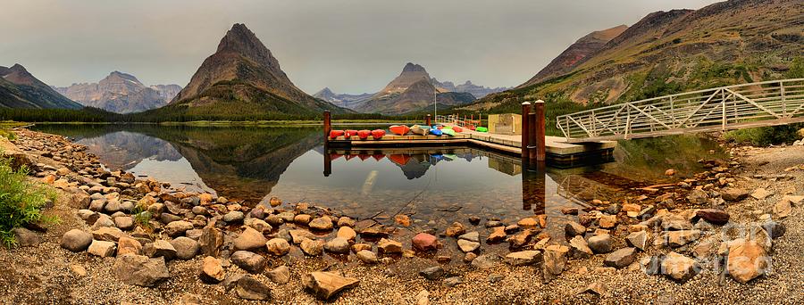 Many Glacier Boat Tour Dock Photograph by Adam Jewell