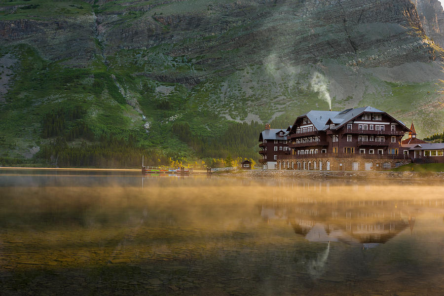 Nature Photograph - Many Glacier Hotel by Steve Gadomski