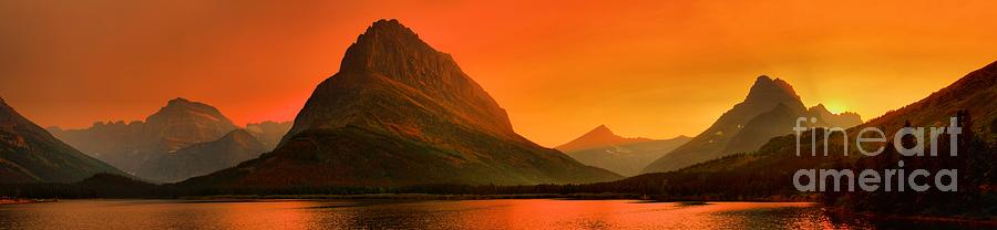 Many Glacier Sunset Spectacular Photograph by Adam Jewell