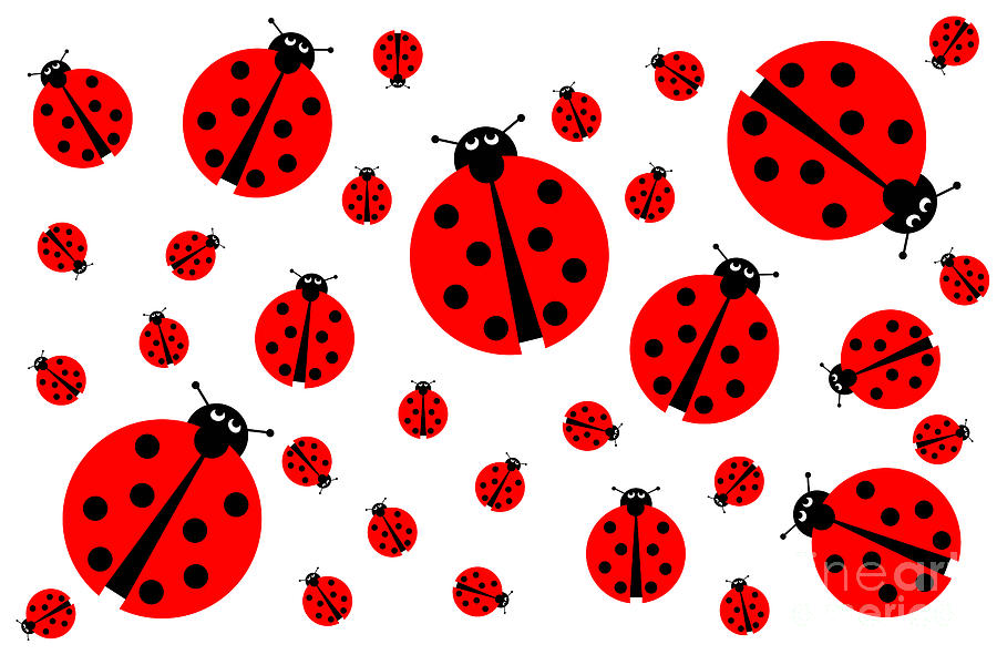 Many Ladybugs Digital Art by Henrik Lehnerer