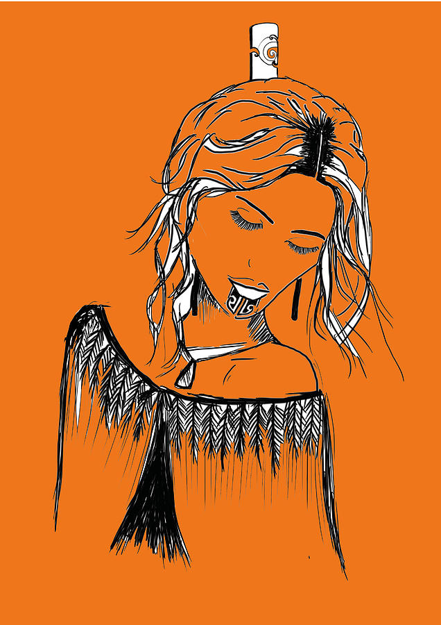 Maori Digital Art - Maori girl pt1 by Ani-Oriwia Adds