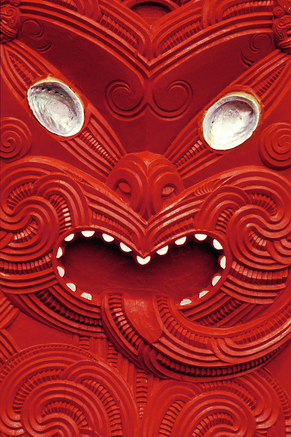 Maori Red Mask Photograph by Jerry Griffin