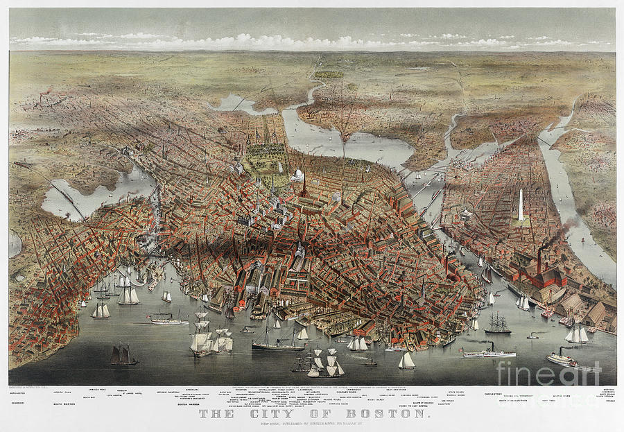 MAP: BOSTON, c1873 Photograph by Granger