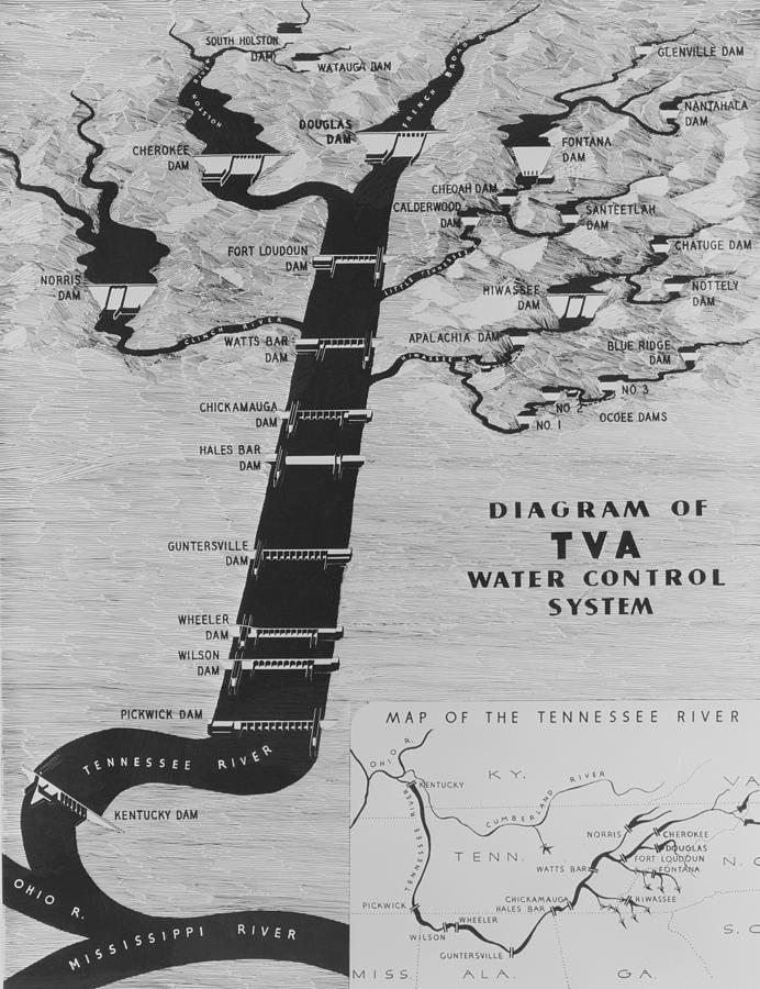 Map Photograph - Map Diagrams The Functions The New Deal by Everett