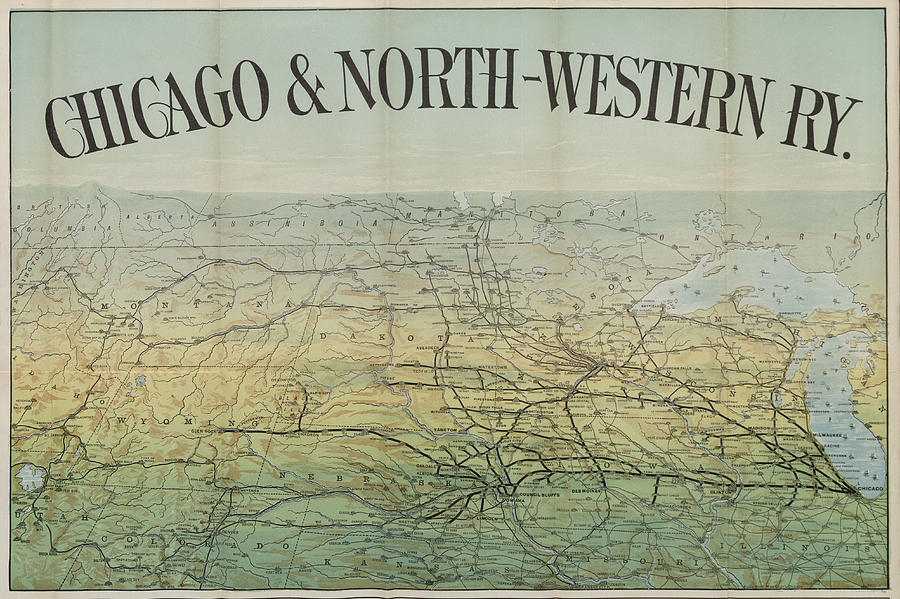Late 1800s Train Route Map Photograph by Chicago and North Western Historical Society