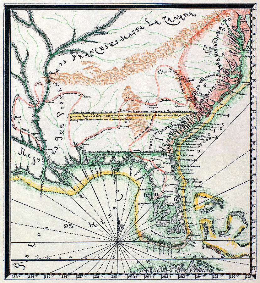 Map: North America, 1742 Photograph by Granger